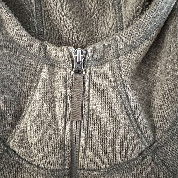 North Face Crescent Pullover Top Fleece Zip Jacket Hoody - Color: Taupe Green - Picture 6 of 7